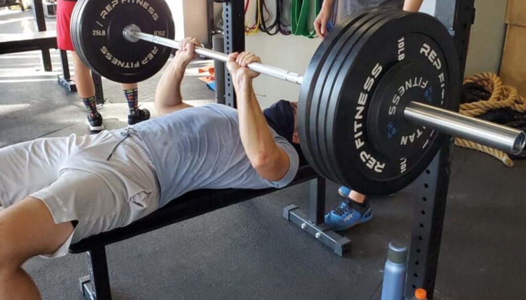 Athlete performing a bench press
