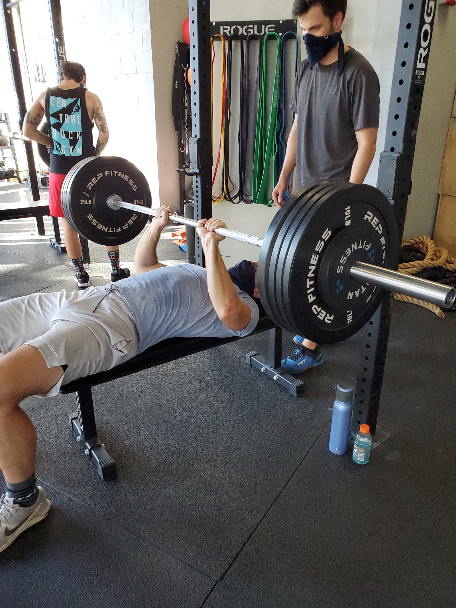 Athlete performing a bench press