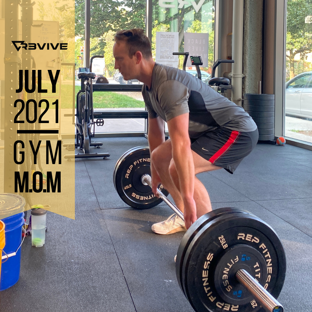 July 2021's gym MOM, Dustin