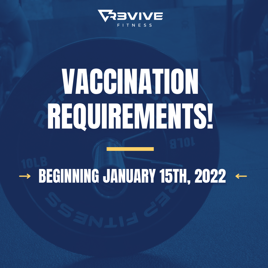 Vaccination requirements for R3VIVE Fitness